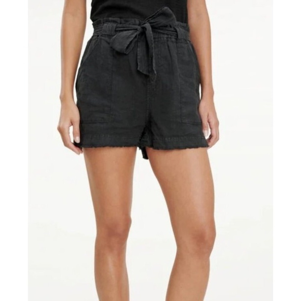 NWT Splendid Shorts Villa Linen pull on Shorts Pockets in black Sz XL A995273